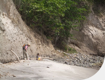 Hiking on the beach.